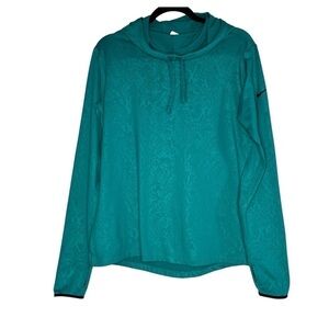 Nike Pro Dri-Fit Hoodie Scuba Hood Blue Snake Print Thumb Hole